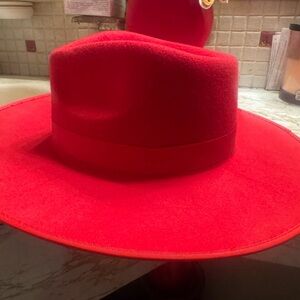 Red Felt Men's Hat Fedora